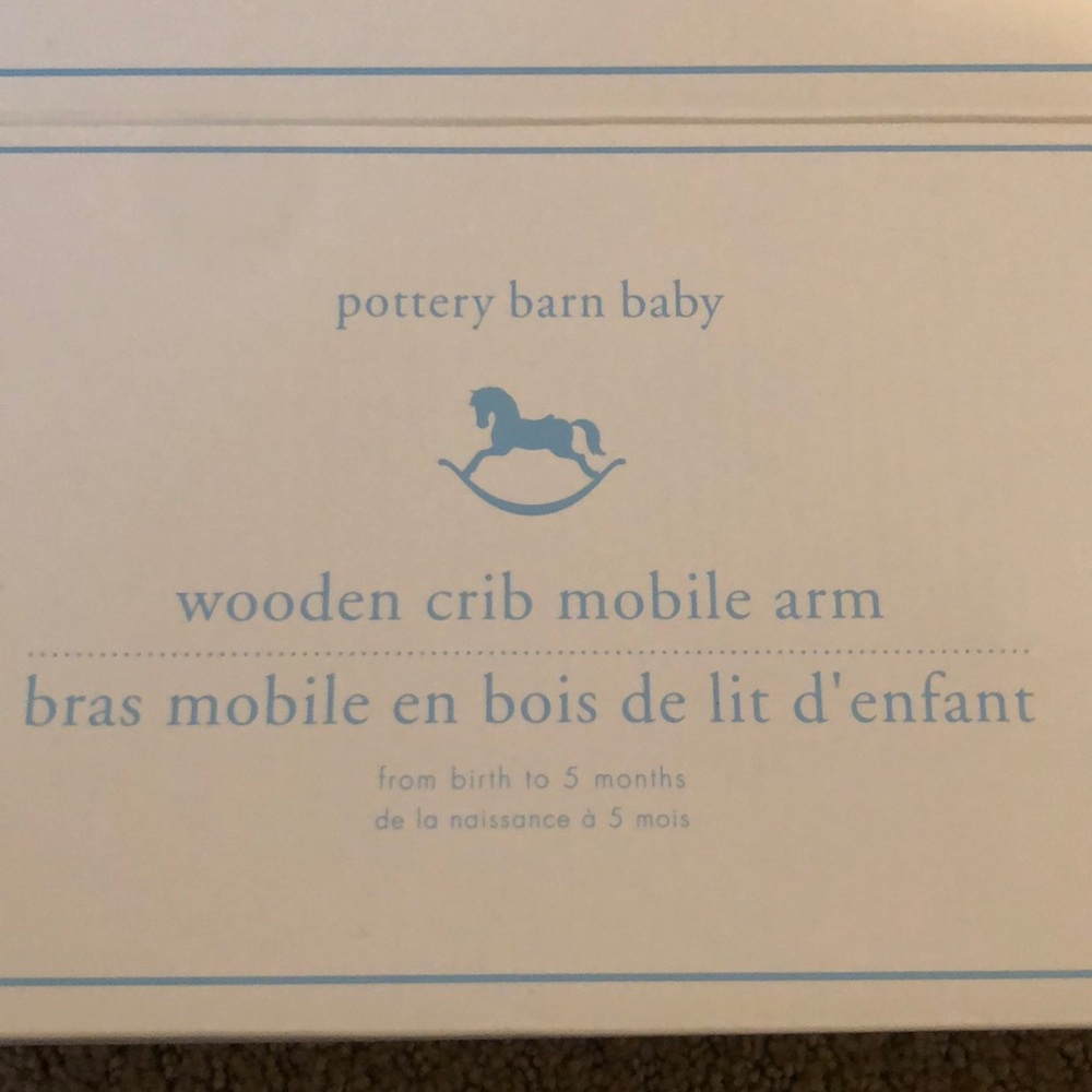 Pottery Barn wooden crib mobile arm